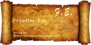 Friedler Ede névjegykártya